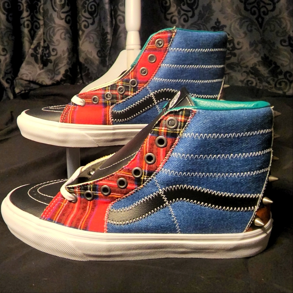 Vans Limited Edition Tartan Spike High Tops, EU 40, US womens 9, mens 7.5